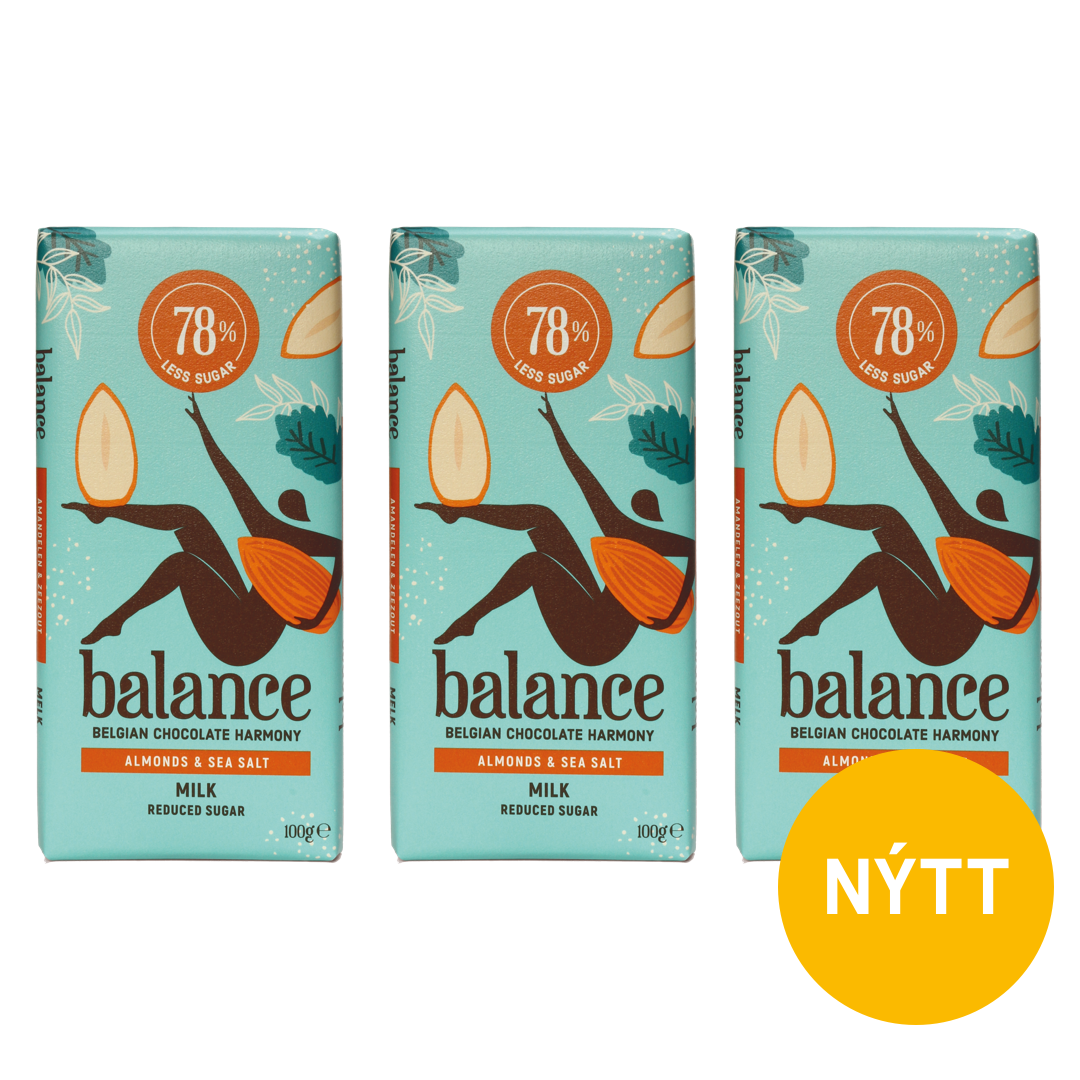 Balance Milk Chocolate with almonds and seasalt ( 3 x 100g )