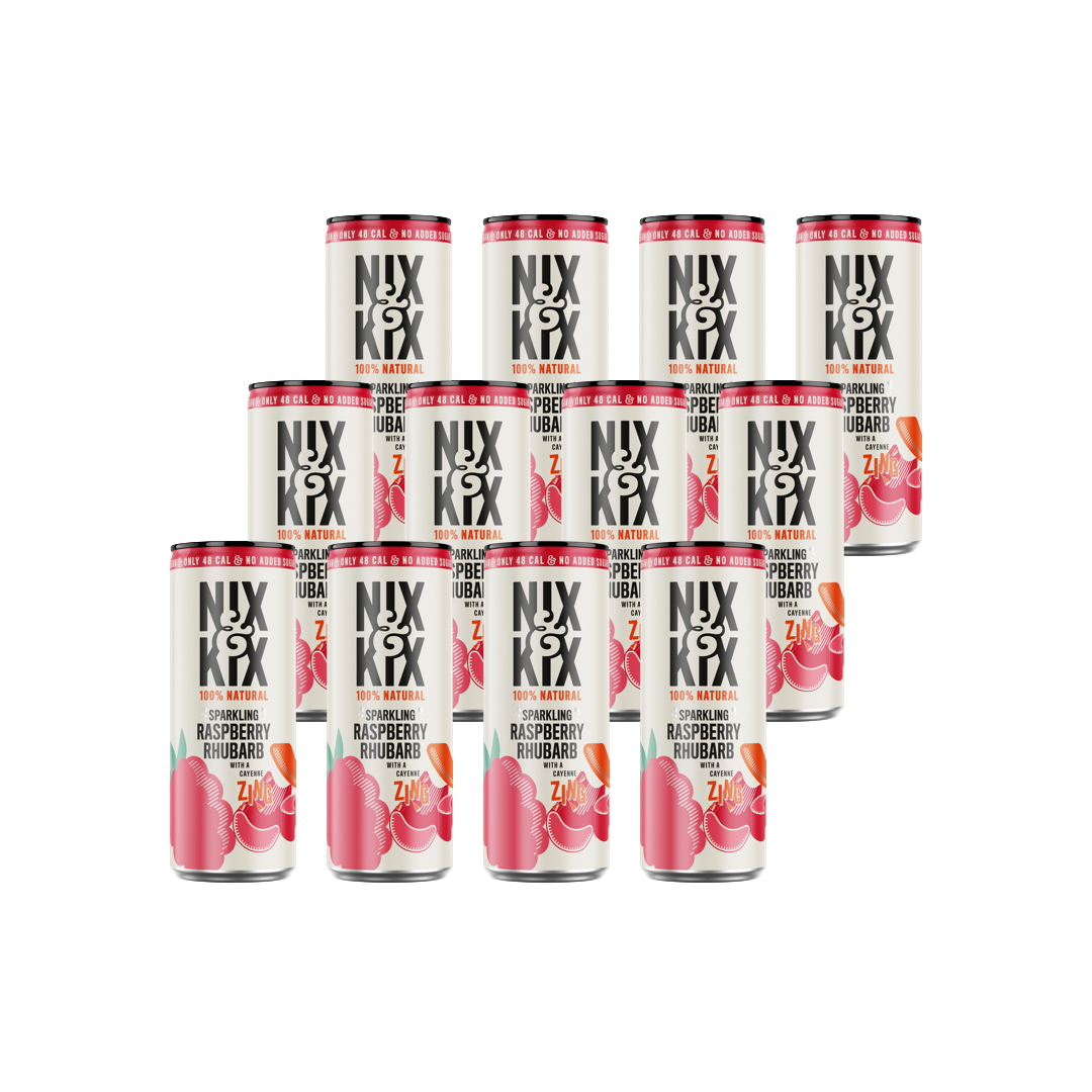 Nix & Kix Sparkling Raspberry Rhubarb ( 12 x 250ml )