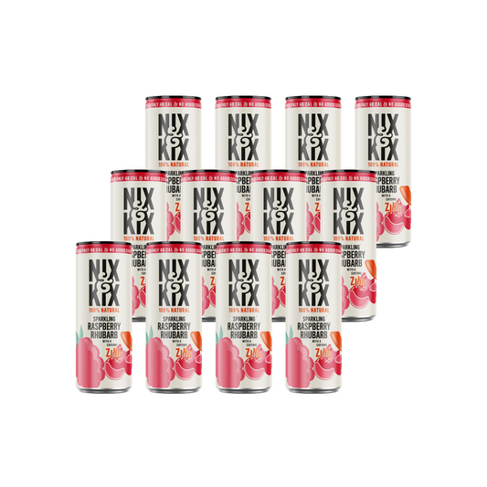 Nix & Kix Sparkling Raspberry Rhubarb ( 12 x 250ml )